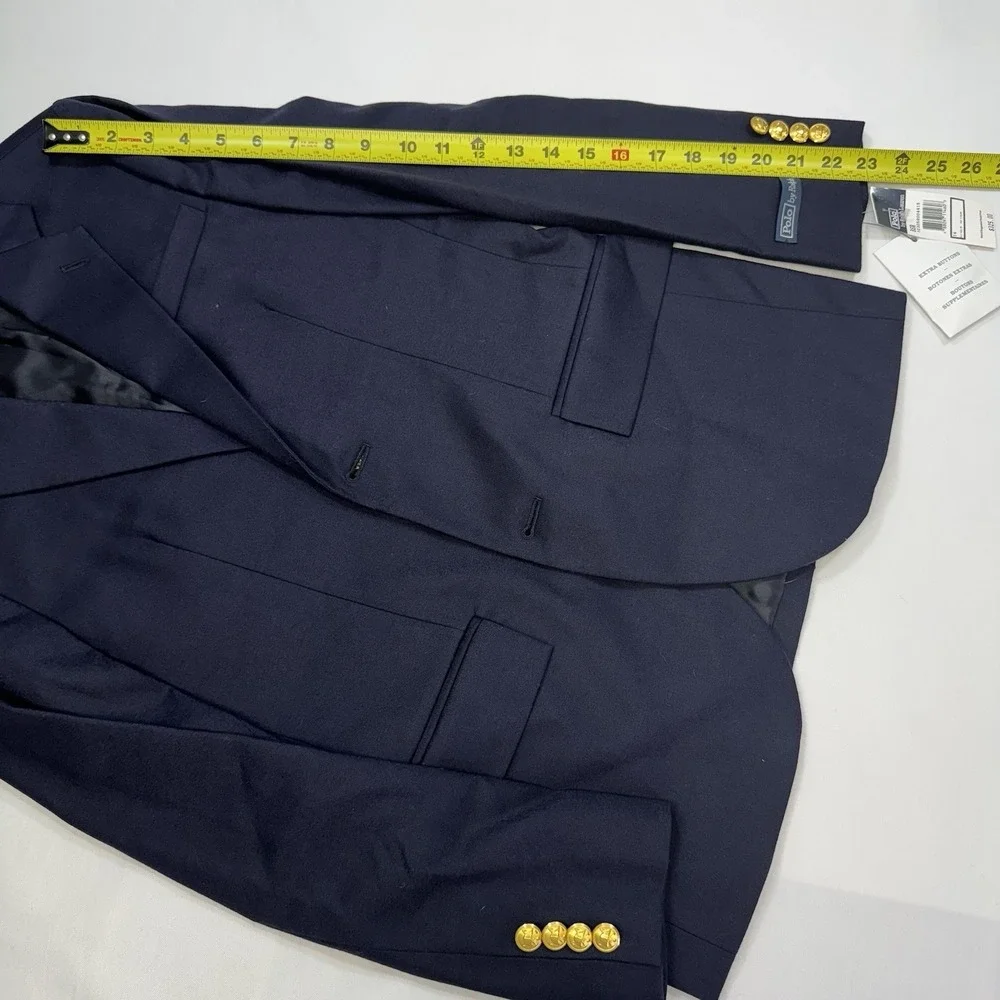 NEW Polo Ralph Lauren Wool Blazer Gold Buttons Italy Navy Youth Boys Sz 16 $325 - Picture 15 of 16